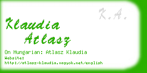 klaudia atlasz business card